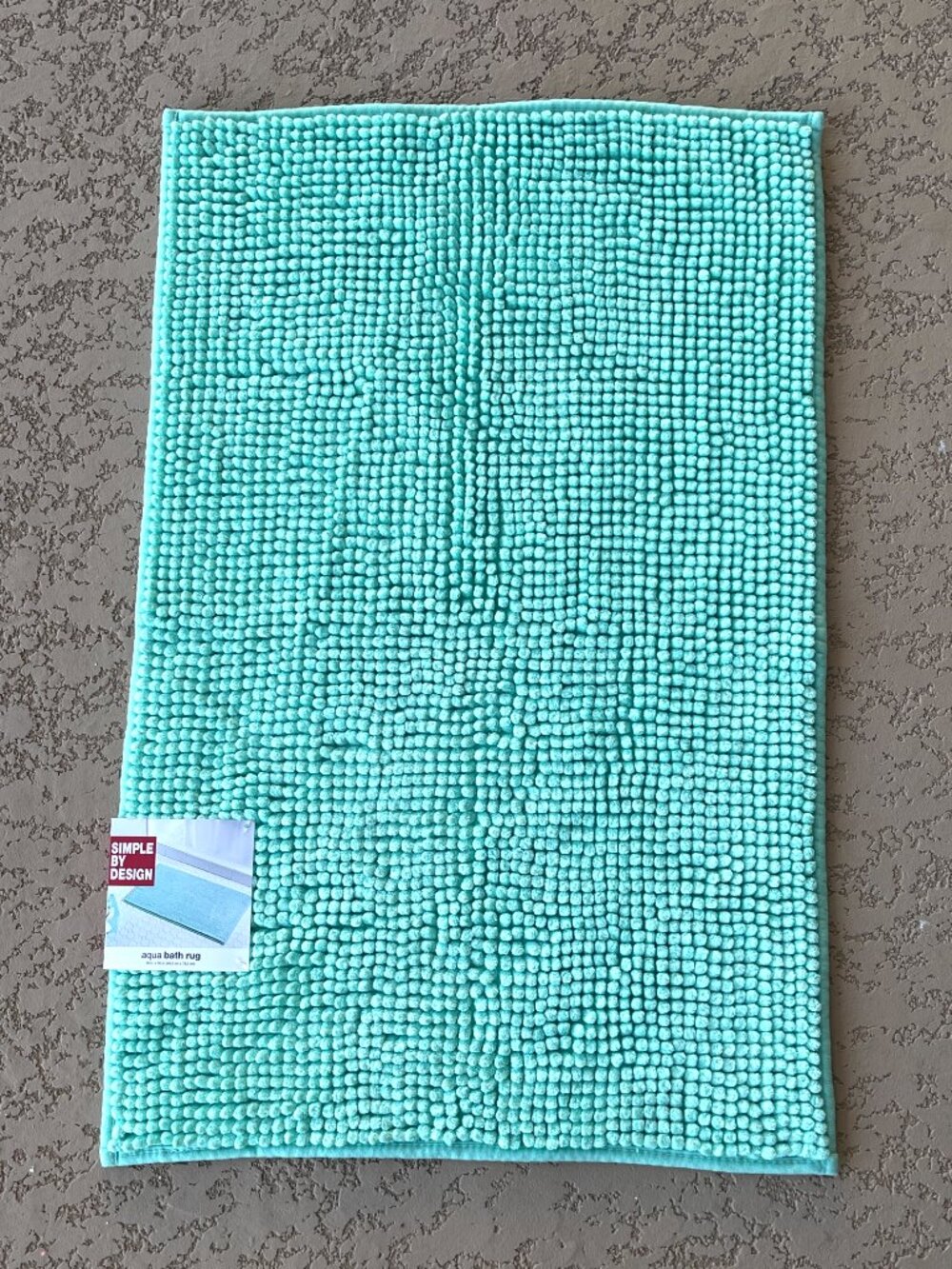 New Bath Rug Mat Simple By Design Aqua Blue